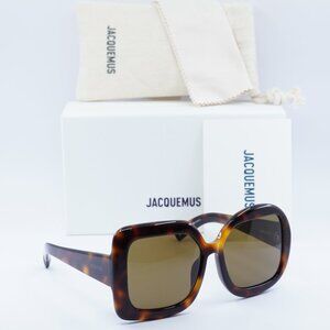 Jacquemus CARRE ROND JAC/10 C2 Geometric Sunglasses - Havana/Brown